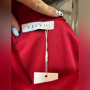 Red sequin mini dress